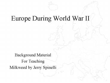 Europe During World War II