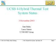 UCSB 4-Hybrid Thermal Test System Status