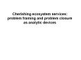 Cherishing ecosystem services: problem framing and problem closure as analytic devices PowerPoint PPT Presentation