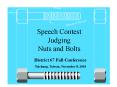 Speech Contest Judging Nuts and Bolts PowerPoint PPT Presentation