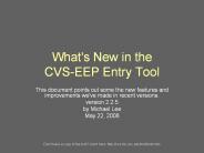 What's New in the CVS-EEP Entry Tool