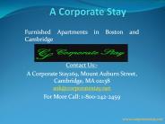 Furnished apartments in Boston and Cambridge