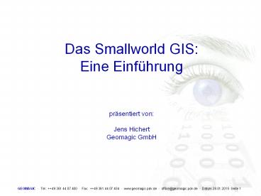 Das Smallworld GIS: Eine Einf