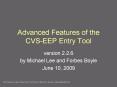 Advanced Features of the CVS-EEP Entry Tool PowerPoint PPT Presentation