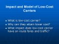 Impact and Model of Low-Cost Carriers PowerPoint PPT Presentation