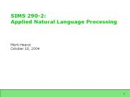 SIMS 290-2: Applied Natural Language Processing
