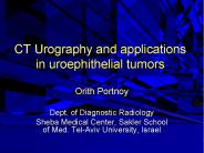CT Urography and applications in uroephithelial tumors