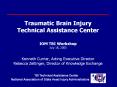 Traumatic Brain Injury Technical Assistance Center IOM TBI Workshop July 18, 2005 Kenneth Currier, Acting Executive Director Rebecca Zeltinger, Director of Knowledge Exchange PowerPoint PPT Presentation