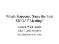 What's Happened Since the First SIGDAT Meeting? PowerPoint PPT Presentation