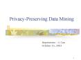 Privacy-Preserving Data Mining PowerPoint PPT Presentation