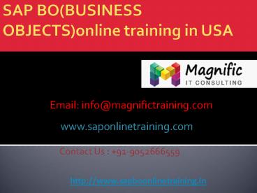 sap bo(business objects) online training