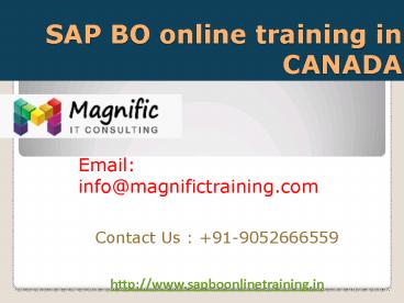 SAP BO ONLINE TRAINING
