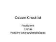 Osborn Checklist PowerPoint PPT Presentation