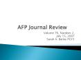 AFP Journal Review PowerPoint PPT Presentation