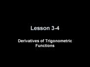 Derivatives of Trigonometric Functions