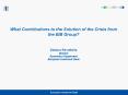 What Contributions to the Solution of the Crisis from the EIB Group?   Debora Revoltella Director Economics Department European Investment Bank PowerPoint PPT Presentation