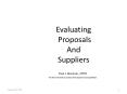 Evaluating Proposals And Suppliers PowerPoint PPT Presentation