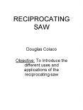 RECIPROCATING SAW PowerPoint PPT Presentation