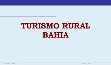 TURISMO RURAL BAHIA
