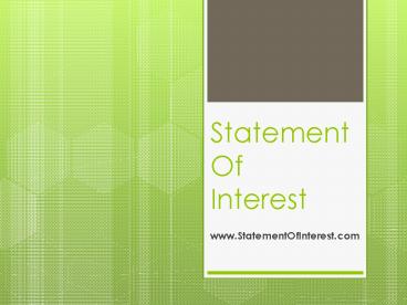 Statement of interest