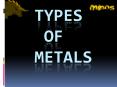 TYPES  OF METALS PowerPoint PPT Presentation