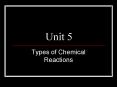 Types of Chemical Reactions PowerPoint PPT Presentation
