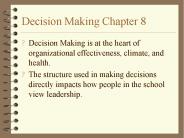 Decision Making Chapter 8