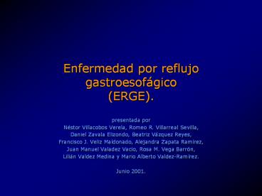 Enfermedad por reflujo gastroesof
