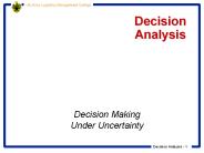 Decision Analysis