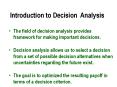 Introduction to Decision Analysis PowerPoint PPT Presentation