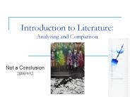 Introduction to Literature: Analyzing and Comparison