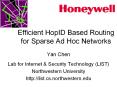 Efficient HopID Based Routing for Sparse Ad Hoc Networks PowerPoint PPT Presentation