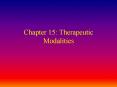 Chapter 15: Therapeutic Modalities PowerPoint PPT Presentation