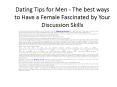 Dating Advice For Women PowerPoint PPT Presentation