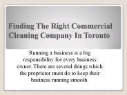 Finding The Right Commercial Cleaning Company In Toronto