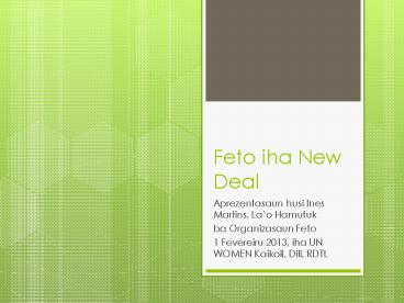 Feto iha New Deal