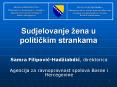 BOSNA I HERCEGOVINA Ministarstvo za ljudska prava i izbjeglice Agencija za ravnopravnost spolova Bosne i Hercegovine          Sudjelovanje  PowerPoint PPT Presentation
