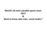 Worlds 10 Most Valuable Sports Team 2013