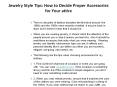 Jewelry Style Tips: How to Decide Proper Accessories for Your attire PowerPoint PPT Presentation