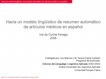 Hacia un modelo ling