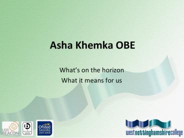 Asha Khemka OBE