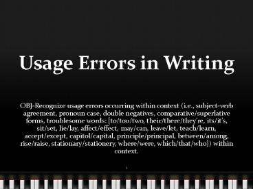 Usage Errors in Writing