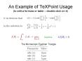 An Example of TeXPoint Usage (to edit a formula or table  PowerPoint PPT Presentation