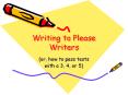 Writing to Please Writers PowerPoint PPT Presentation