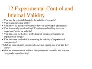 12 Experimental Control and Internal Validity