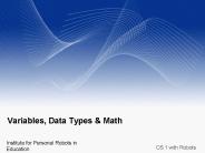Variables, Data Types