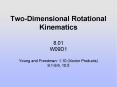 Two-Dimensional Rotational Kinematics 8.01 W09D1 Young and Freedman: 1.10 (Vector Products) 9.1-9.6, 10.5 PowerPoint PPT Presentation