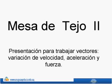 Mesa de Tejo II  Presentaci