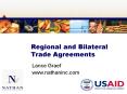 Regional and Bilateral Trade Agreements PowerPoint PPT Presentation