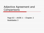 Adjective Agreement and Comparisons
